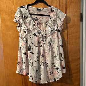 Torrid Floral Ruffle Sleeve Blouse